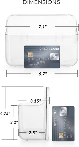 Miniatura 2 de Bandeja organizadora de pared sin taladros, caja de almacenamiento transparente extraíble con orificios de drenaje, plástico PET, ideal para objetos