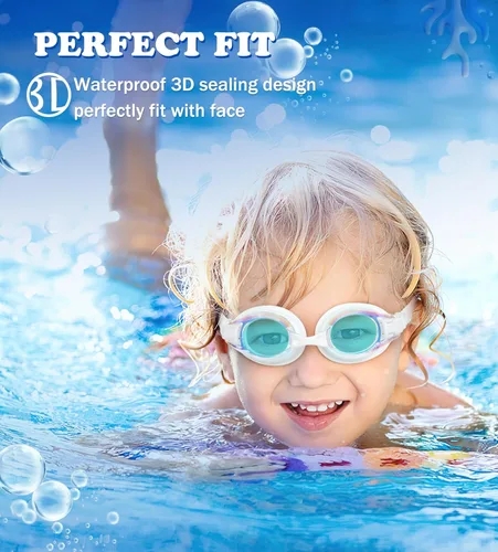 Miniatura 6 de Aegend - Paquete de 2 gafas para niños, gafas de natación para niños de 4 a 16 años, niños y niñas jóvenes, gafas de piscina antivaho, impermeables