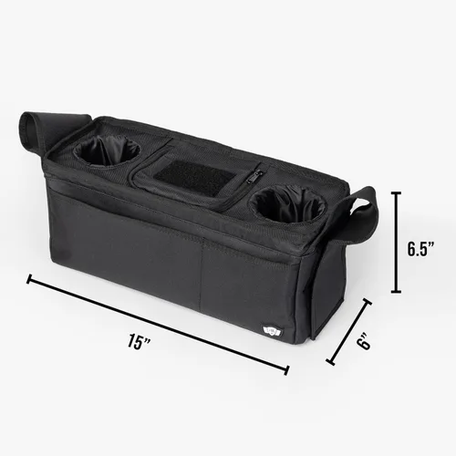 Miniatura 2 de Tactical Baby Gear Organizador de cochecito – Consola universal para padres con portavasos aislados, bolsillo refrigerador, teléfono frontal