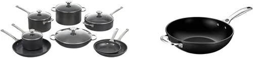 Le Creuset Toughened - Juego de utensilios de cocina antiadherentes, 13 piezas y sartén antiadherente endurecida, 12 pulgadas