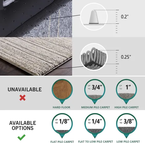Miniatura 4 de Tapete grande para silla de oficina para alfombra, 36" x 48" antideslizante impermeable para silla de escritorio para sillas con ruedas, protector
