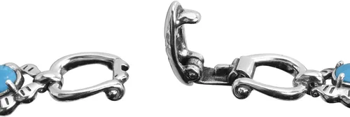 Miniatura 8 de American West Jewelry Pulsera de plata de ley con piedras preciosas de eslabones de concha, tallas pequeñas a grandes