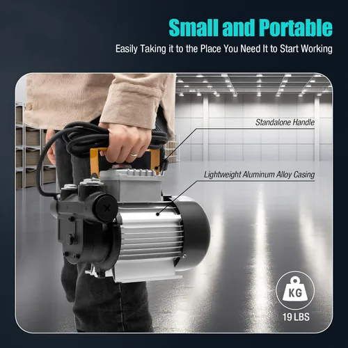 Miniatura 7 de Bomba de aceite eléctrica autocebante de 110 V CA, bomba de transferencia de combustible de 550 W, bombas de biodiésel de queroseno diésel