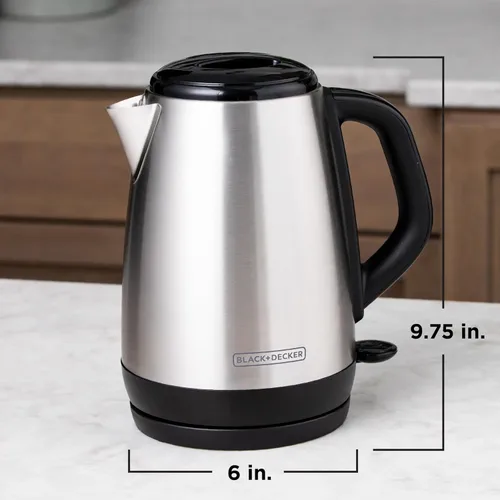 Miniatura 8 de BLACK+DECKER Hervidor eléctrico inalámbrico de 1.7L, KE1700SD, ebullición rápida, apagado automático, acero inoxidable