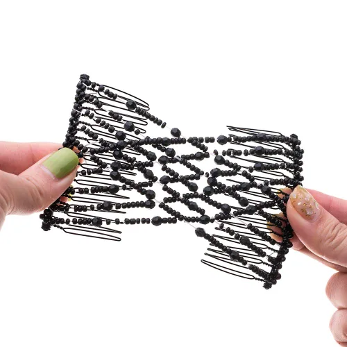 Miniatura 7 de LOVEF Fashion Trend Easy Stretch Double Peines Magic Hair Peines - Blanco y Negro