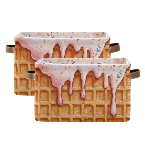 Miniatura 13 de Emelivor ABC - Contenedor de almacenamiento plegable con asa rectangular impermeable ABC Dinosaurios cesta para almacenamiento cubo organizador