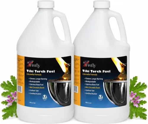 Firefly Tiki Torch Fuel – Clean-Burning Outdoor Lamp Oil for Tiki Torches and Lanterns. Low Smoke, Long-Lasting – Outdoor Patio & Garden Use