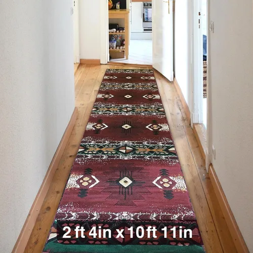 Miniatura 26 de YHSF South West - alfombra estilo nativo americano del suroeste C318 - fácil de limpiar, gruesa, suave, duradera, alfombra inspirada en tribus