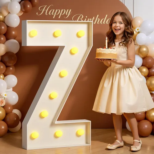 Miniatura 23 de Números de marquesina de 4 pies de alto, 4 pies de alto, números grandes iluminados 0 para 30, 40, 50, 60, decoración de fiesta de cumpleaños
