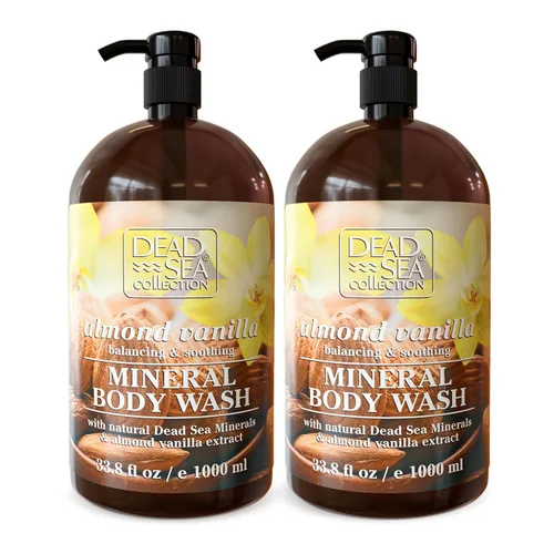 Miniatura 17 de Dead Sea Collection Gel de baño Almond Vanilla para mujeres y hombres, con minerales puros del mar muerto y aceite de almendras dulces, limpia e