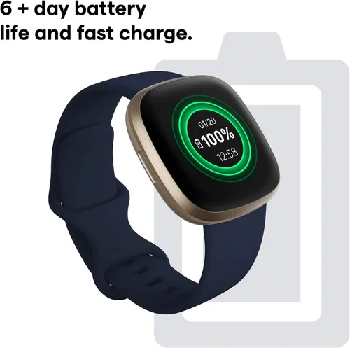 Miniatura 6 de Fitbit Versa 3 - Reloj inteligente de salud y fitness con GPS, frecuencia cardíaca 24/7, Alexa integrado, batería de más de 6 días, azul Azul