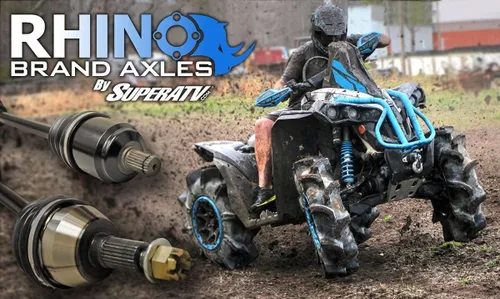 Miniatura 4 de SuperATV Eje trasero Rhino de alta resistencia para Honda Pioneer 1000/1000-5 2016-2021, eje trasero izquierdo, fabricado con acero cromado 4340
