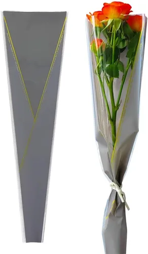 HYMAOME 50 unids bolsas de ramo de mangas de flores individuales Envolturas de rosas Bolsas de celofán Bolsas de embalaje de rosas individuales,