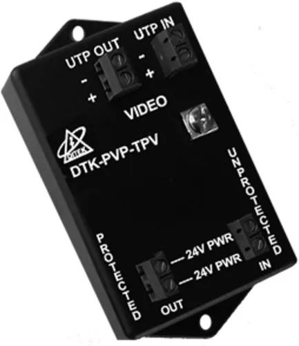 DITEK DTK-PVP27BTPV AHD, 6.8V CLAMP Soporta HD-CVI, HD-TVI, alimentación de 12/24 VDC - Entrada/salida de video UTP, protección de cámara fija