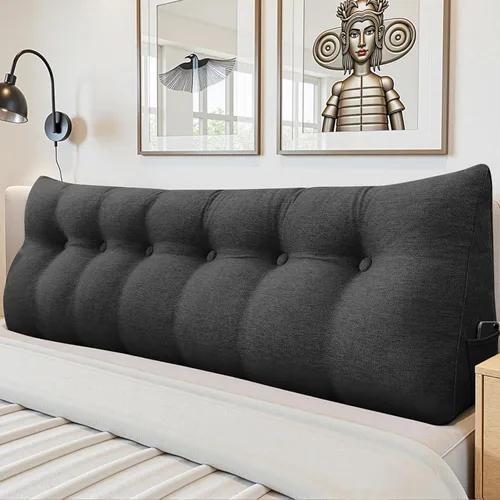 Miniatura 9 de Almohada de Cuña para Cabecero - Almohada Triangular para Cabecero de Cama, Almohada de Cuña para Descanso en la Cama, para Sentarse en la Cama