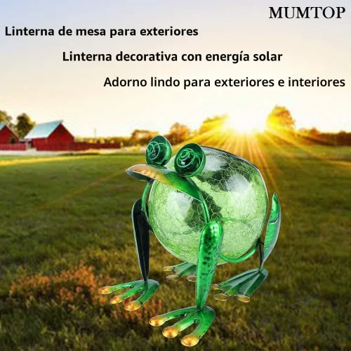 Miniatura 6 de Lámpara solar colgante para aire libre, decorativa, impermeable, rana, LED, lámpara de mesa para patio, jardín