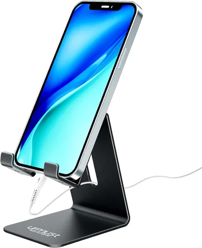 Urmust Soporte de teléfono celular para escritorio, soporte de teléfono para iPhone 15 14 13 12 11 Pro Max X Xr 8 Plus 7 6, tablet (4-10 pulgadas),
