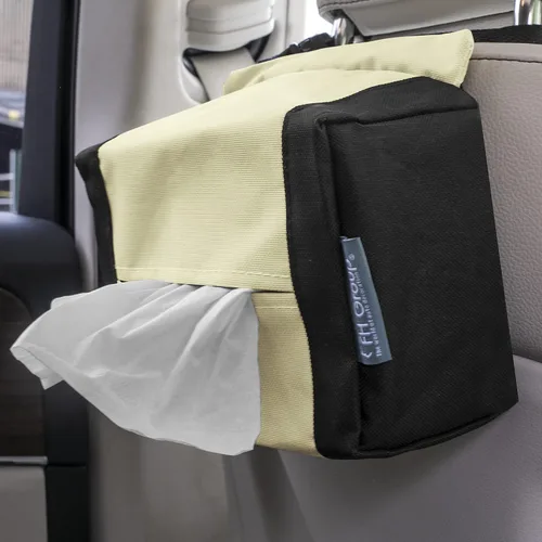 Miniatura 2 de FH Group E-Z Travel™ - Dispensador de pañuelos para servilletas, se adapta a la mayoría de automóviles, SUV, camiones y camionetas, color beige