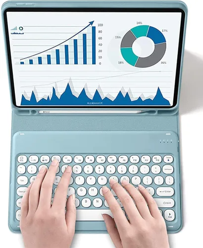 Miniatura 2 de Funda de teclado para Galaxy Tab S10 Plus/S9 FE Plus/S9 Plus (12.4 pulgadas), Galaxy Tab con combinación de teclado y mouse, funda magnética Azul