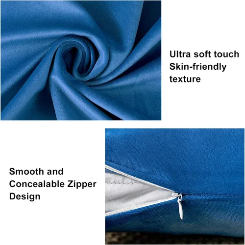 Miniatura 2 de AUSSPVOCT Ative - Juego de 2 fundas de almohada de terciopelo suave, 12 x 20 pulgadas, fundas de cojín cuadradas para sofá, cama, automóvil, sala