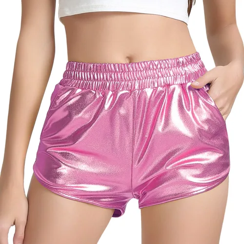 Miniatura 4 de Mirawise Girls Metallic Shorts Shiny Hot Pants Sparkly Dance Outfits Short Pants