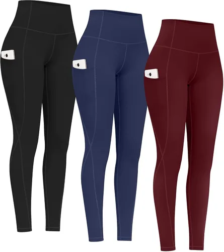 Miniatura 21 de PHISOCKAT Paquete de 2 pantalones de yoga de cintura alta con bolsillos, leggings de control de abdomen, leggings de yoga elásticos en 4 direcciones