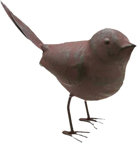 Miniatura 3 de Colonial Tin Works Figura decorativa pequeña y bonita estatua de pájaro cantor para decoración del hogar, 5.5 x 4 x 2 pulgadas, óxido/marrón