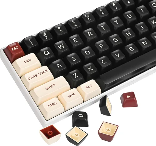 Guffercty kred GTSP - Teclas retro de perfil ASA de 150 teclas con doble disparo PBT Keycap 75% ISO/ANSI Layout para 108 104 87 82 68 61 MX Rome