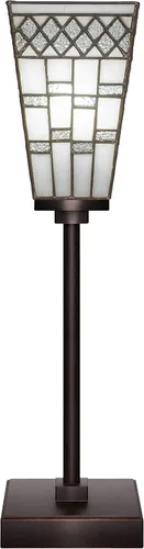 Miniatura 17 de Toltec Lighting Luna Accent - Lámpara de mesa, acabado de granito oscuro, cristal cuadrado de burbujas ahumadas de 3.5 pulgadas