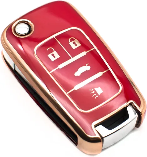 Miniatura 6 de FEYOUN Funda para llavero compatible con Buick Encore Chevy Chevrolet Camaro Equinox Impala Sonic Trax GMC Terrain Flip 4 botones TPU remoto sin