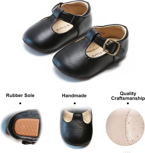 Miniatura 208 de Felix & Flora Zapatos de bebé de suela suave - Zapatos de bebé para caminar, mocasines, suela de goma, zapatos de cuna
