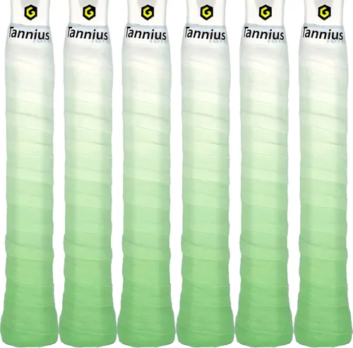 Tacky - Cinta de agarre para raqueta de tenis, paquete de 6 agarres de tenis, cinta absorbente y mejorada para raqueta de tenis (color degradado)