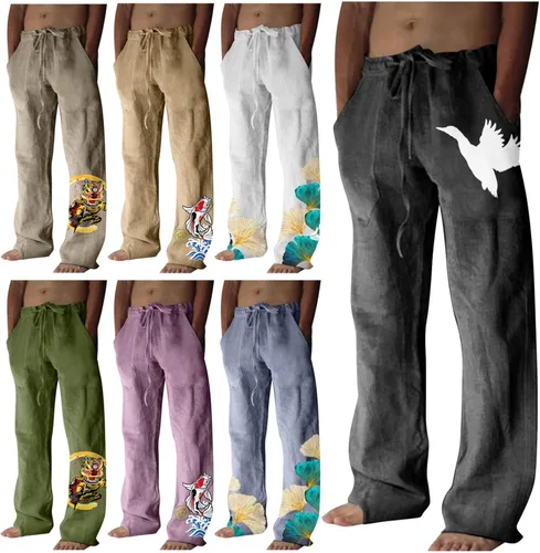 Miniatura 4 de GIERIDUC Pantalones deportivos para hombre Pantalones deportivos para hombre con bolsillos con cremallera para hombre, pantalones de vestir marrón