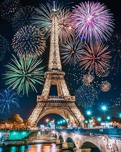 KEJJNYER Kit de pintura de la torre Eiffel de diamante 5D para adultos, arte de diamantes de París, pintura de la torre Eiffel de París,