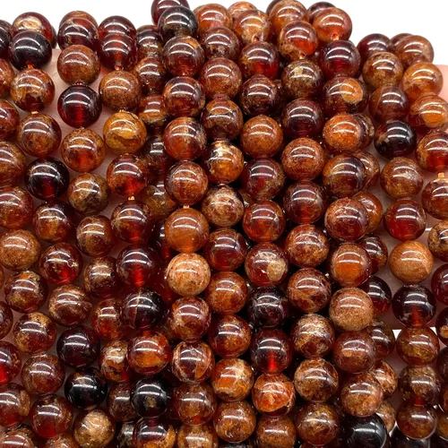 Miniatura 3 de ABCGEMS - Cuentas de granate hesonita ámbar y naranja madagasquino (color naranja pardusco raro) piedra de cristal de energía curativa de chakra