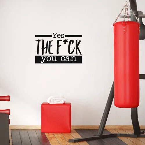 Miniatura 2 de Calcomanía de vinilo para pared, Yes The F*ck You Can, 17 x 26 pulgadas, sarcástica, motivacional, optimista, divertida, broma para adultos