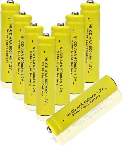 NiCd AAA 1.2V 600mAh Triple A baterías recargables para luz solar lámpara solar luz jardín (8 PCS)