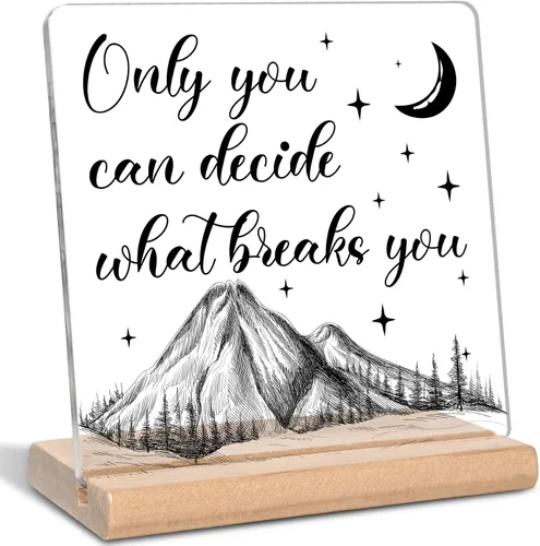 Miniatura 8 de Regalos inspiradores para hija, hijo, amigos y familia, placa acrílica con mensaje "Always Remember You Are Braver", placa motivadora con citas