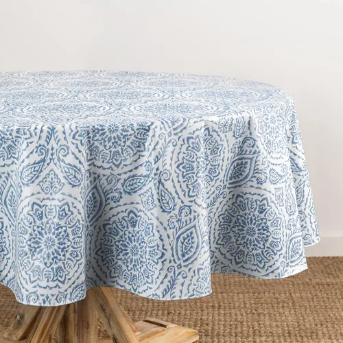 Miniatura 11 de Elrene Home Fashions Savannah - Mantel de vinilo bohemio con estampado de cachemira, resistente al agua y a las manchas con reverso de franela, 52 x