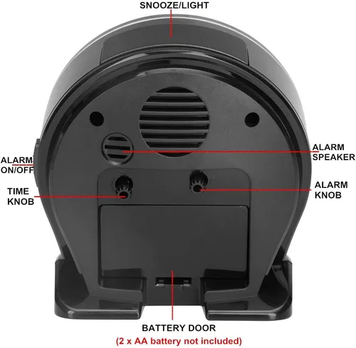 Miniatura 6 de FAMICOZY Reloj despertador analógico sin tictac de 4.5 pulgadas, silencioso, legible para personas mayores, fácil de configurar, alarma de aumento