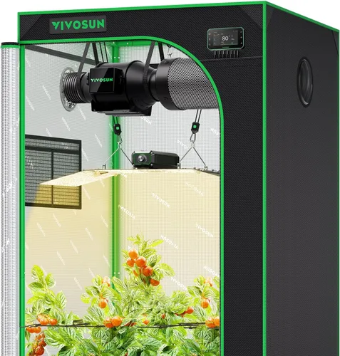 Miniatura 2 de VIVOSUN GIY - Sistema de tienda de cultivo inteligente de 3 x 3, kit de tienda de cultivo integrado con WiFi, con ventilación y circulación