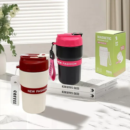 Miniatura 9 de Toycol Vaso térmico con aislamiento térmico, taza de viaje magnética 2 en 1 de acero inoxidable para té y café, botella de agua a prueba de fugas