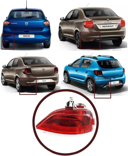 Miniatura 2 de Bross BROSSBSP989-1 Lente de lámpara trasera antiniebla 265854470R izquierda compatible con Rena.ULT Sym.BOL MK3 Lo.gan Sedan San.dero Step.Way MK2