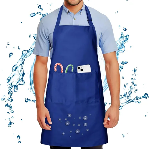 Miniatura 12 de Chef Apron for Men and Women Wash Free Bib Apron with 2 Pockets Water & Oil Proof Adjustable Aprons