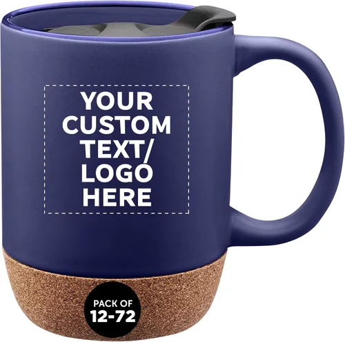 Miniatura 12 de Tazas de cerámica personalizadas Barista con fondo de corcho, 13 onzas, juego de 12/36/72, paquete personalizado a granel, perfecto para café, té