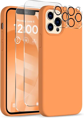 Miniatura 11 de Funda para iPhone 12 Pro Max, [2 protectores de cámara + 2 protectores de pantalla], funda protectora de silicona de cuerpo completo a prueba