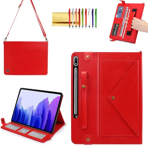 Miniatura 37 de Bolso Funda para Samsung Galaxy Tab S10 FE/S9 FE 10.9"/S9/S8/S7 11", Techcircle Folio con Soporte Cruzado, Billetera con Ranura para Lápiz S Pen