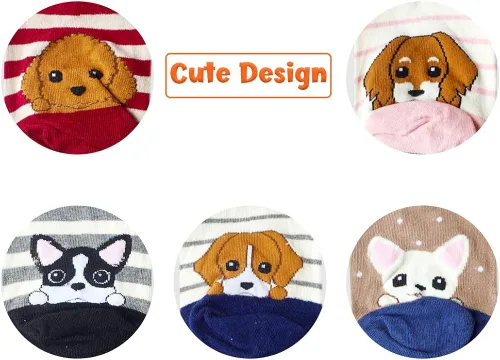 Miniatura 3 de YSense Wear Cute Animal Socks for Women 5 Pairs Funny Dog Socks and Cool Cotton Art Painting Cat Socks Women