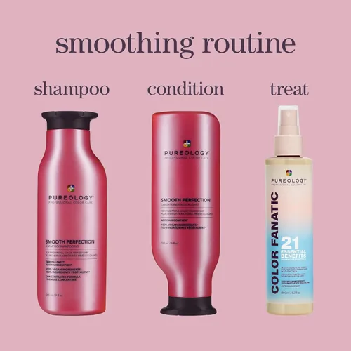 Miniatura 7 de Pureology Champú Smooth Perfection Para cabello encrespado, teñido Suaviza el cabello y controla el encrespamiento Sin sulfatos Vegano
