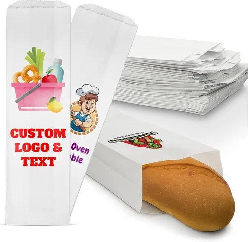 Miniatura 10 de MT Products Bolsas de pan Kraft de 6.5 x 2 x 18 pulgadas, bolsas de papel desechables (paquete de 50), fabricadas en los Estados Unidos